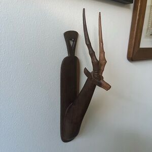 Wooden Carved Antelope Wall Decoration